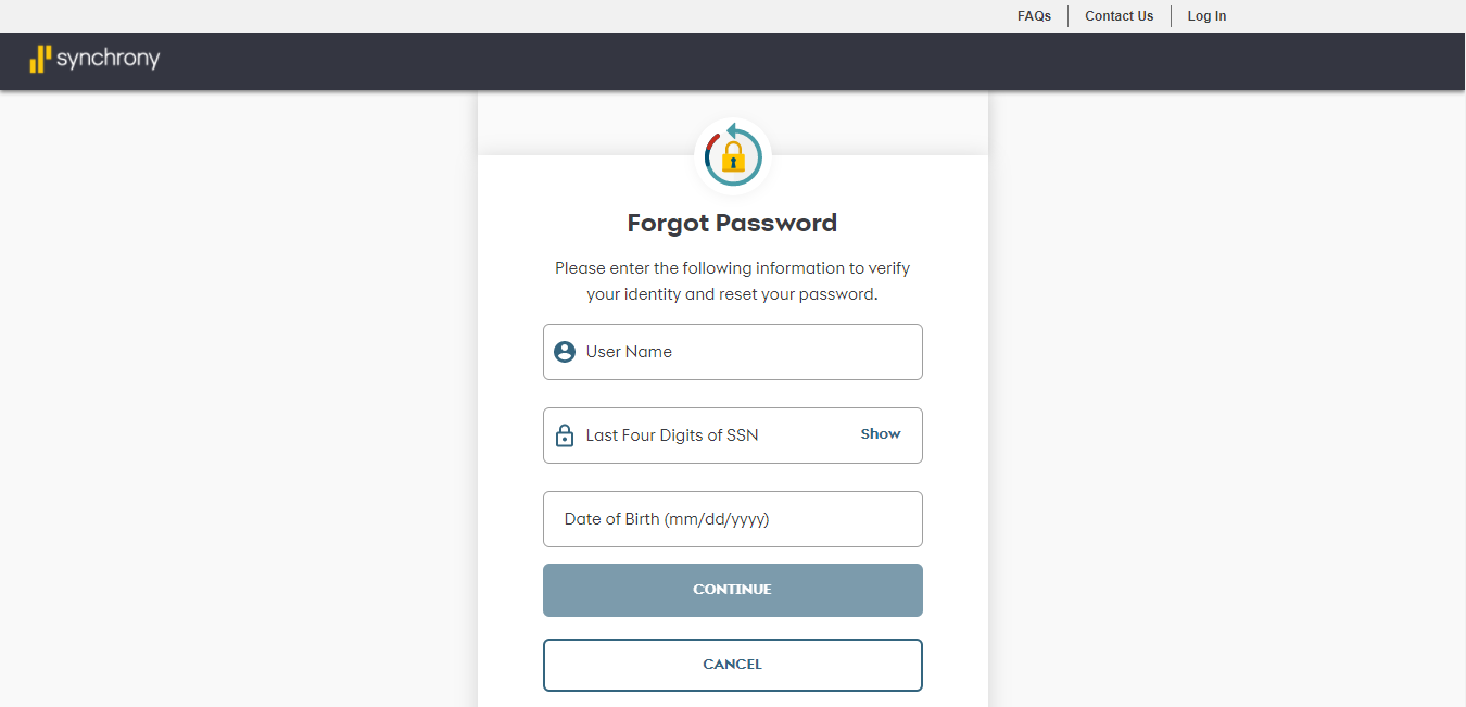 Pep Boys Credit Card forgot password 2